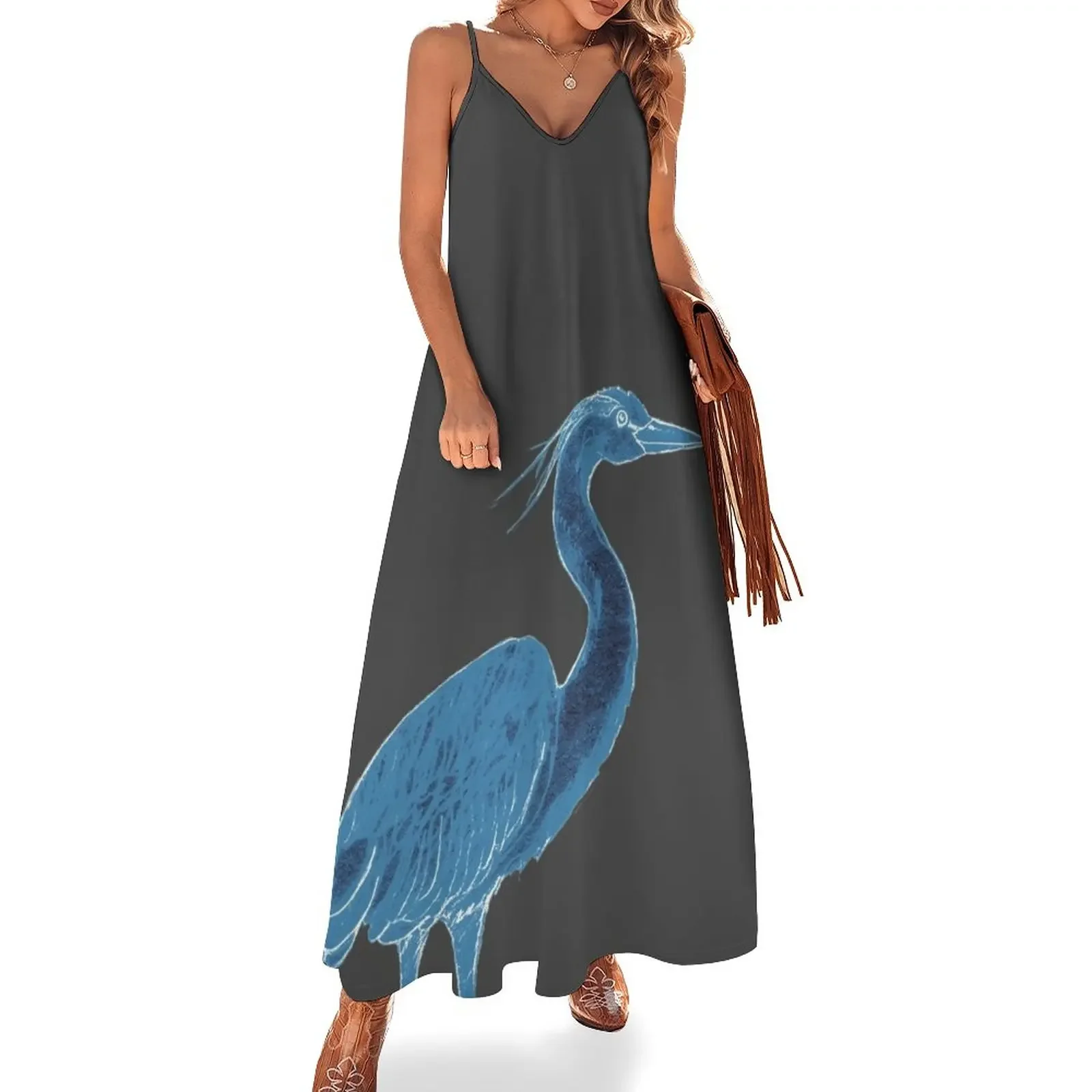 

Blue Heron - Mute Invert Sleeveless Dress Long dresses summer women's suit clothes Dresses gala