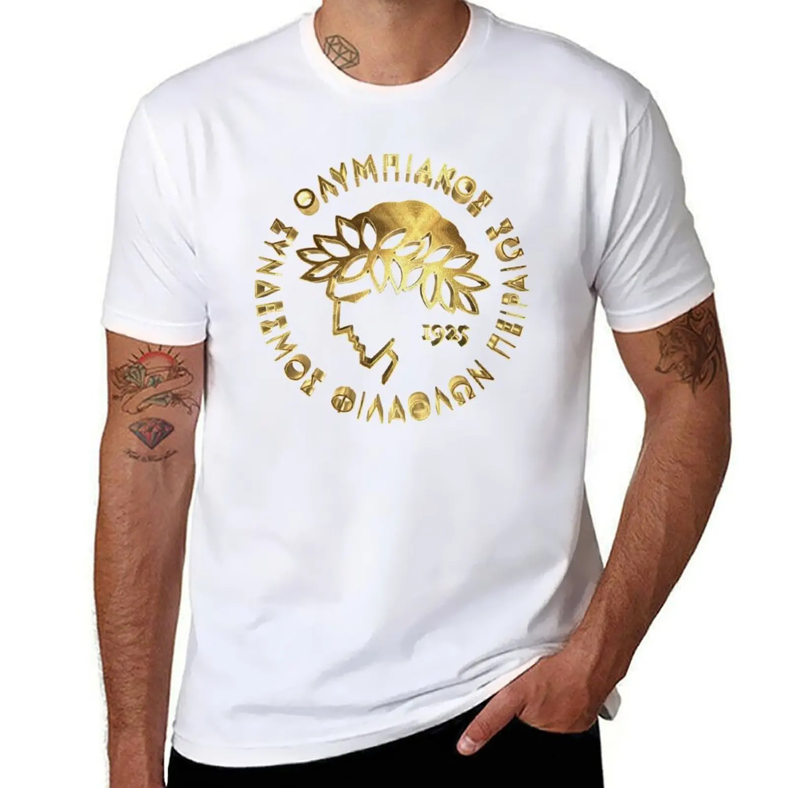 

Gold Version of Greek Football Pride Olympiacos Piraeus T-Shirt t shirts for man graphic funny t shirt man casual T-Shirt