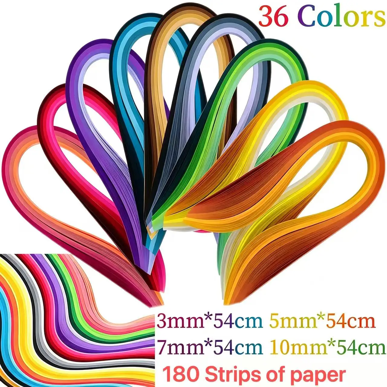 36 Colors Quilling Paper Strips DIY Hand Craft Supplies Handmade Card Flower Animal Art Decoration Kit for Starters