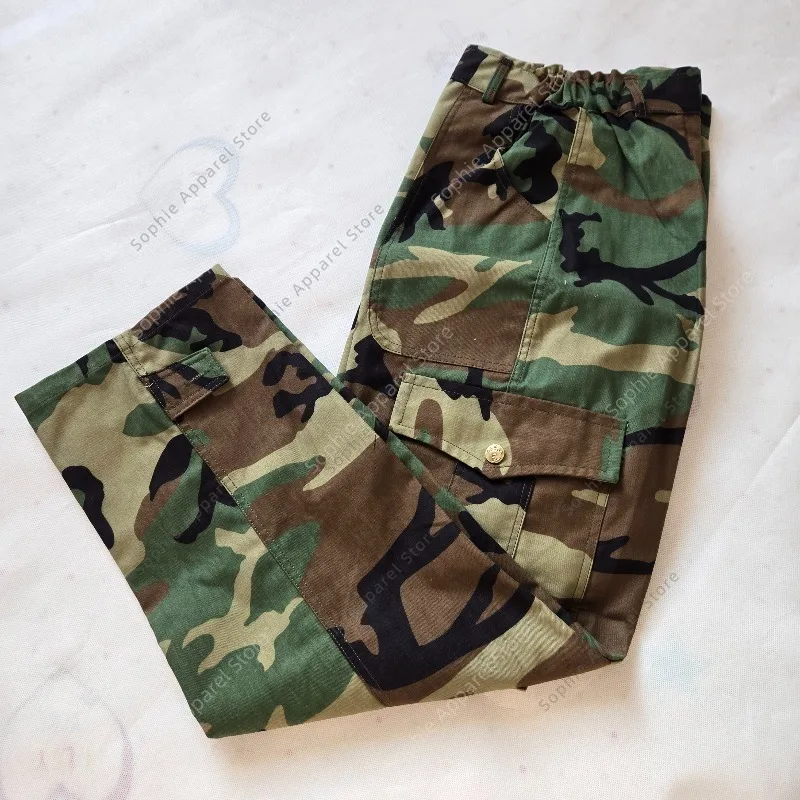กางเกงยุทธวิธีผู้ชายลายพรางทะเลทราย กางเกงคาร์โก้สไตล์ทหาร มีกระเป๋าหลายช่อง ชุดทำงาน เดินป่า กางเกงกลางแจ้ง