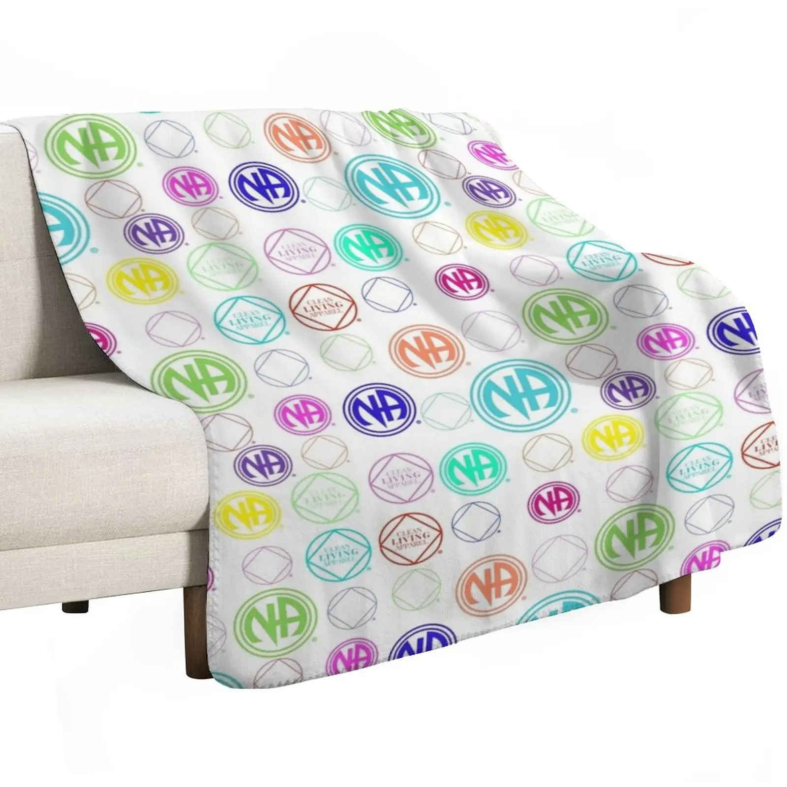 Colorful NA Symbols and Logos Narcotics Anonymous Gift Throw Blanket Nap Fashion Sofas Plaid Blankets