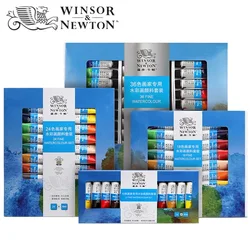 Winsor & Newton 고급 수채화 세트, 초보자 페인팅 브러시 드로잉 용품, 10ml 튜브 수채화, 12 색, 18 색, 24/36 색