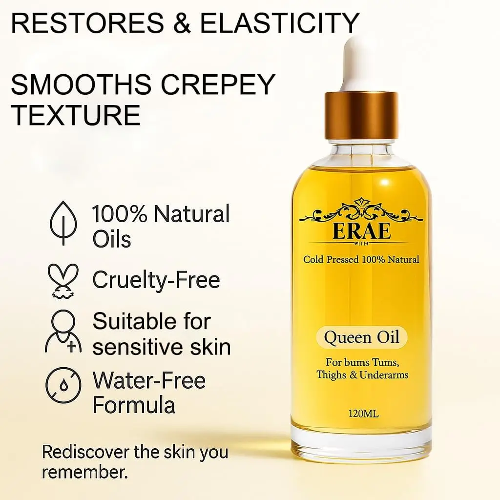 

Масло ERAE Queen, холодного отжима, 100% натуральное, эфирное масло для упругости, улучшает сухость и дряблость, глубоко питает для лица и тела