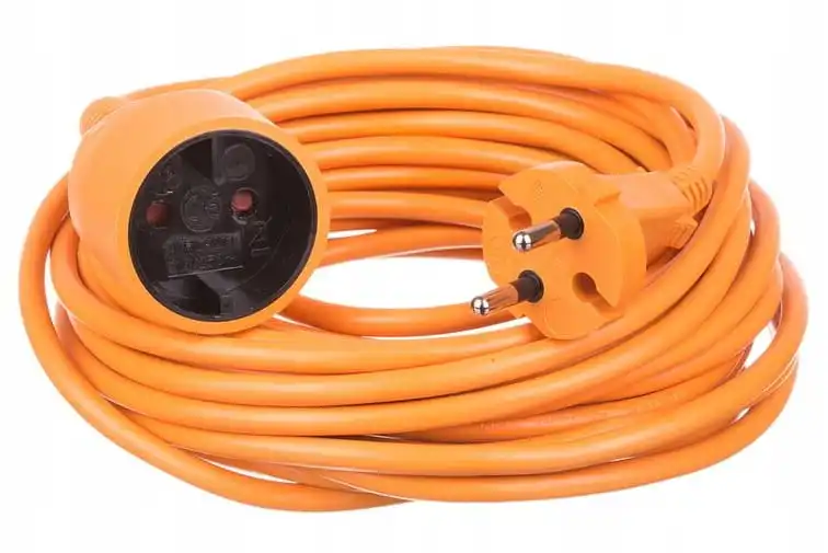 20m bouwtuin verlengsnoer oranje 250V