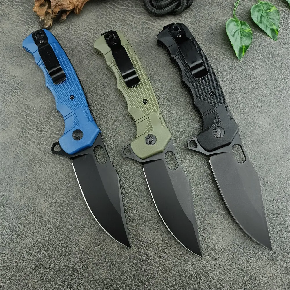 EDC Camping Pocket Knife, 8Cr13Mov Blade, Nylon Fiber Handle with Pocket Clip, Tactical Self-defense Multi-function Tool Knife