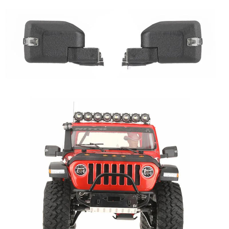 Pieghevole con luci Specchietto retrovisore per 1/10 RC Crawler Car Traxxas TRX4 Defender TRX6 AXIAL SCX10 RC4WD