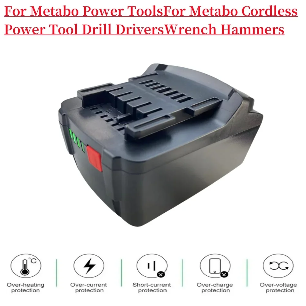 

18V 5.2Ah Rechargeable Battery For Metabo Cordless Power Tool Replace For Metabo 18V 625592000 625591000 Backup Batteries