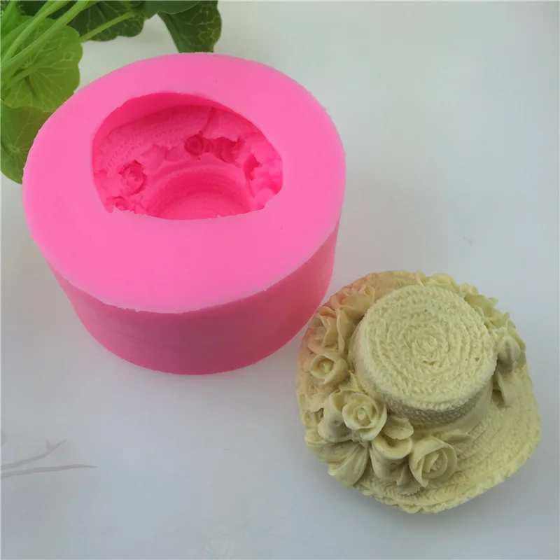 1Pcs 3D Lady Hat Silicone Soap Mold Cake Decoration Fondant Cake 3D Mold Food Grade Silicone Mould