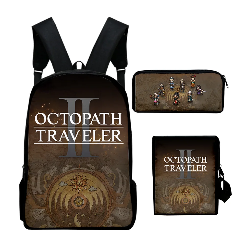 

Fashion Octopath Traveler Game 3D Print 3pcs/Set pupil School Bags Laptop Daypack Backpack Inclined shoulder bag Pencil Case