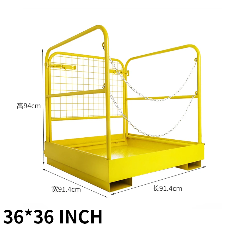 Forklift manned platform high-altitude outdoor maintenance platform with guardrail foldable forklift safety cage