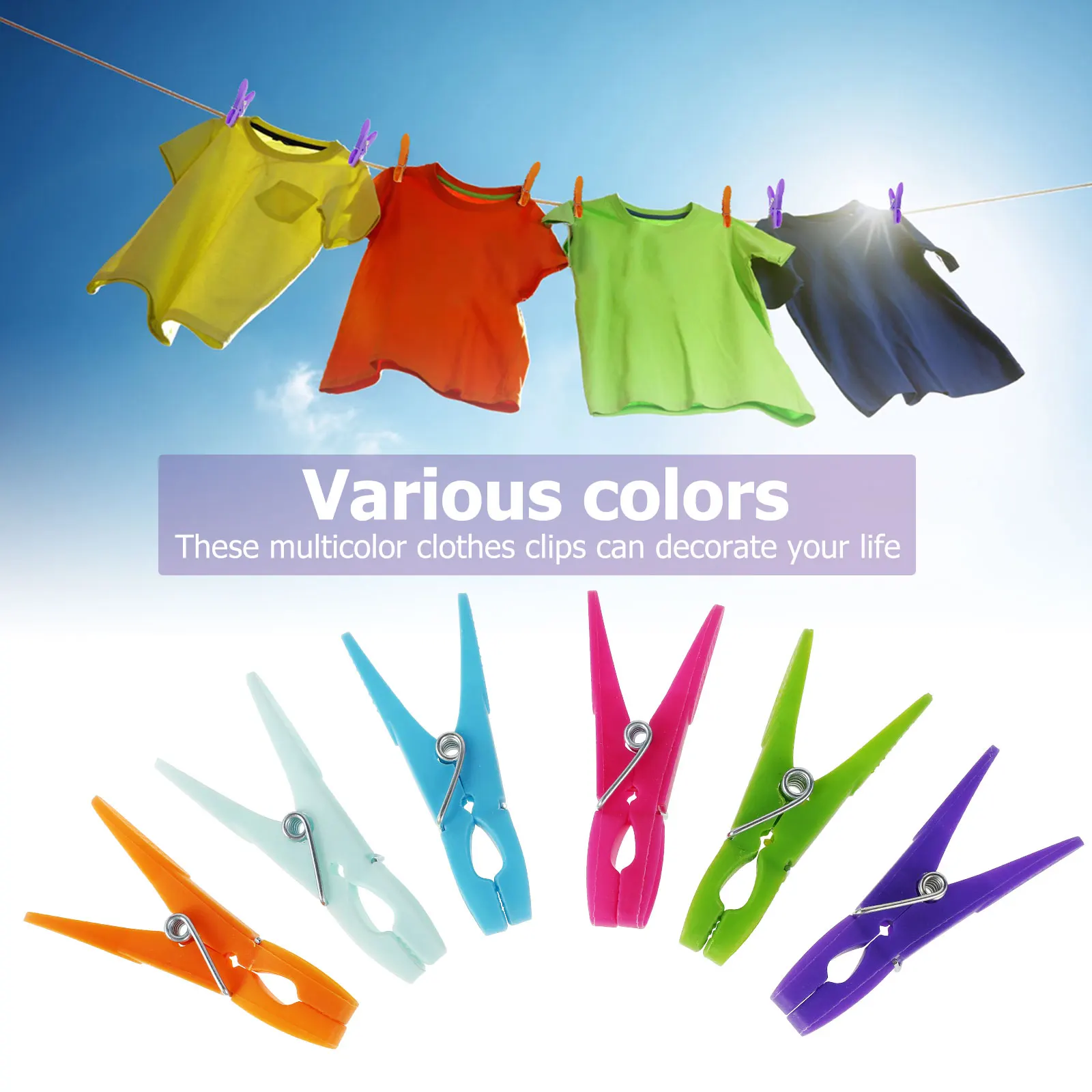24/48Pcs Clothes Pegs for Washing Line Strong Grip Washing Pegs Clothespin Soft Plastic Socks Underwear Drying Rack Holder