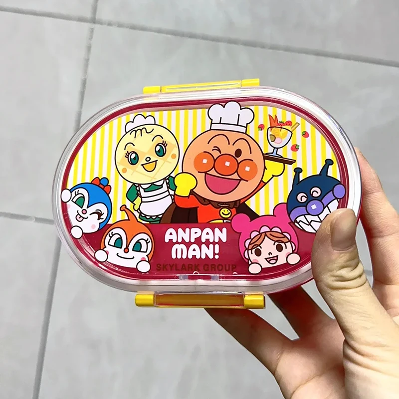 Anpanman Plastic Bento Box Cartoon Kawaiimini Fruit Storage Box Snack Box Children Dinner Pail Anime Peripheral Tableware Gift