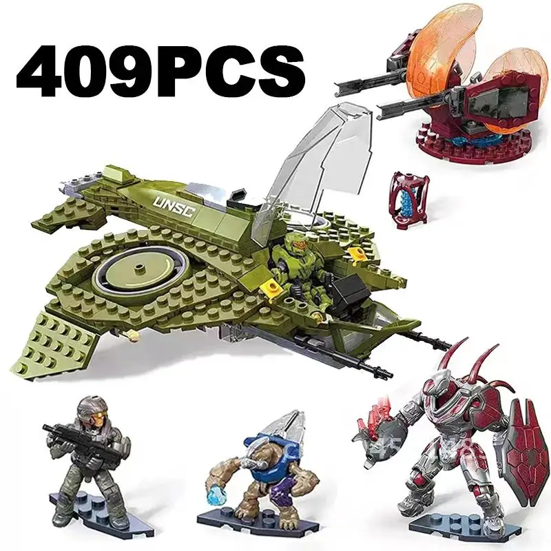 Technische MEGA Construx De Infinity Aura Luchtschip Bouwsteen Oorlog Mech Robots Wapen Model Bricks Speelgoed Voor Kinderen Volwassen Gift