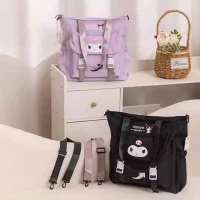 Kuromi R8854 Anime Shoulder Bags Cartoon Handbag Casual Storage Tote Messenger Top-Handle Bag Child Gift