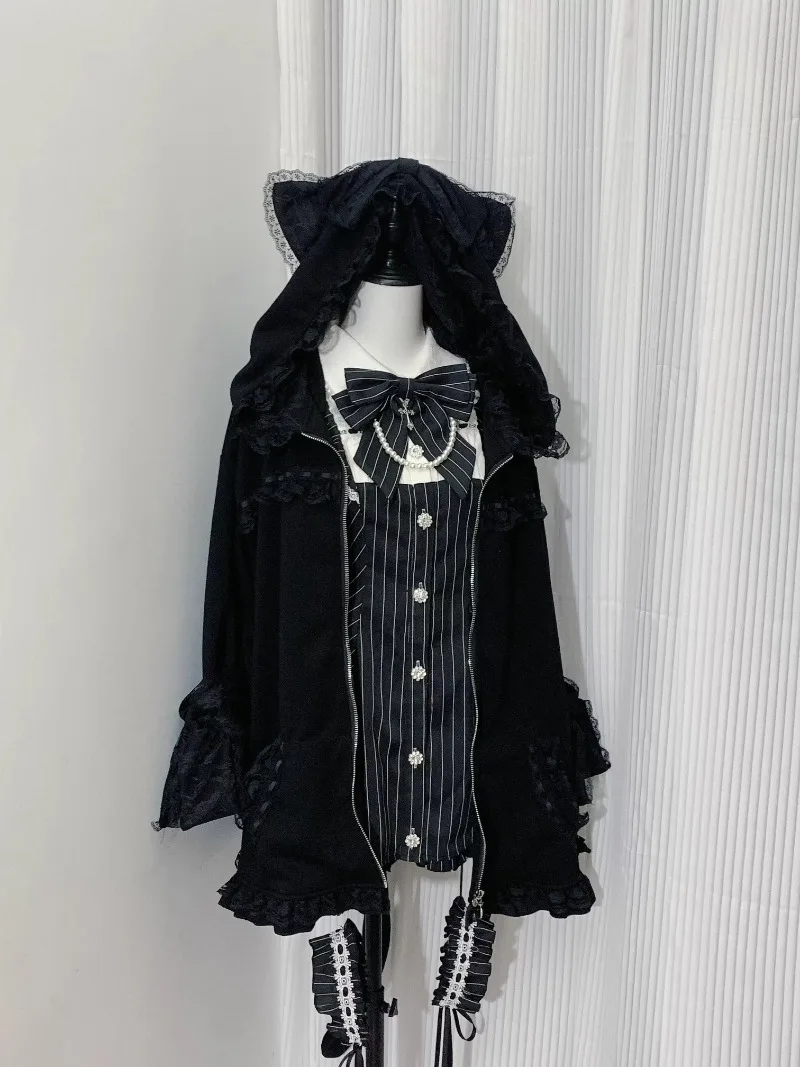 2025 Autumn New Original Design Mass-produced Mine Series Jacket Cat Ears Cat Tail House Moe Japanese Sportswear Hoodies Ladies
