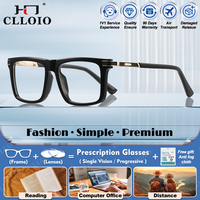 CLLOIO Casual Business Anti Blue Light Square Myopia Optical Eyeware Men Photochromic Progressive Prescription Reading Glasses
