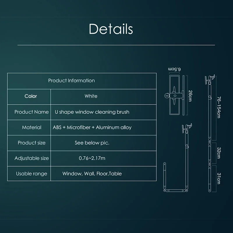 Hot Upgraded Telescopic High-rise Window Cleaning Glass Cleaner Brush for Washing Window Dust Brush Household Cleaning Tools