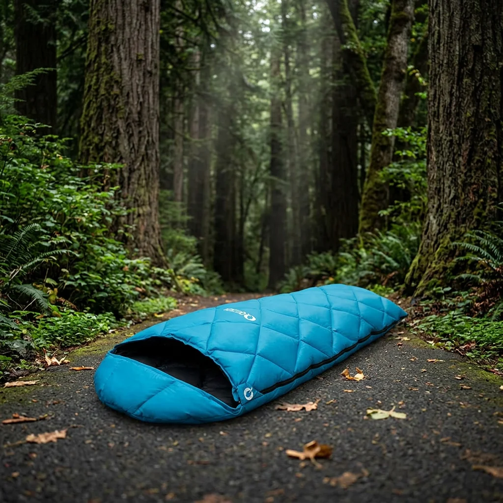 Compact Down Filled Sleeping Bag Customizable Portable Waterproof Nylon Spliced Rectangular Summer Outdoor Camping Single Adult