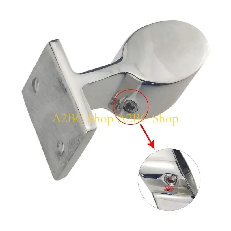 A2BC 2pcs End/Center/Front Hand Mount Fitting Stainless Steel 22mm 60° Bracket Stanchion for Boat Yacht Marine Hardware