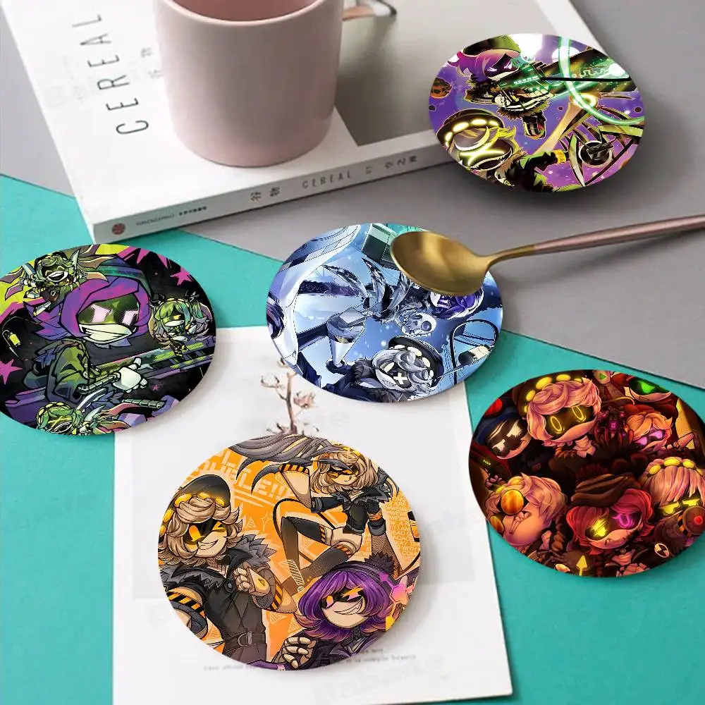 Anime Murder Drones Round Coasters Insulated Durable Cups Coffee Coaster Plate Mats Home and Decoration Kitchen Utensils