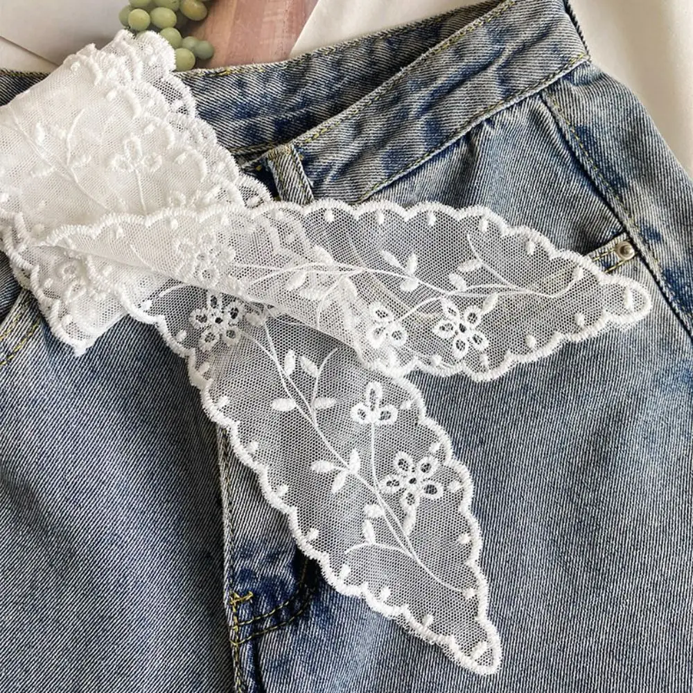 เข็มขัดผ้าลูกไม้หวานแบบ Y2K สำหรับผูกเอว  ผ้าโปร่งบาง  สำหรับชุดเดรส  กางเกงยีนส์  สไตล์สตรีทแวร์