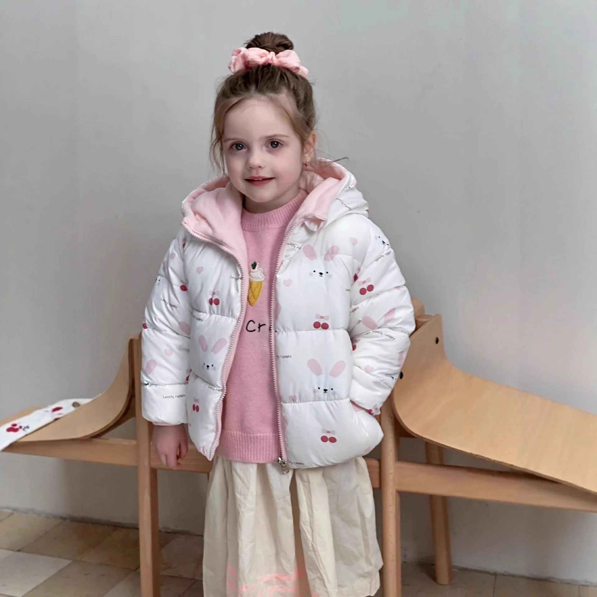 

2026 Autumn Winter Children's Jackets Outerwear Coats New Double-Sided Down Cotton Children's Thickened Fleece Coat