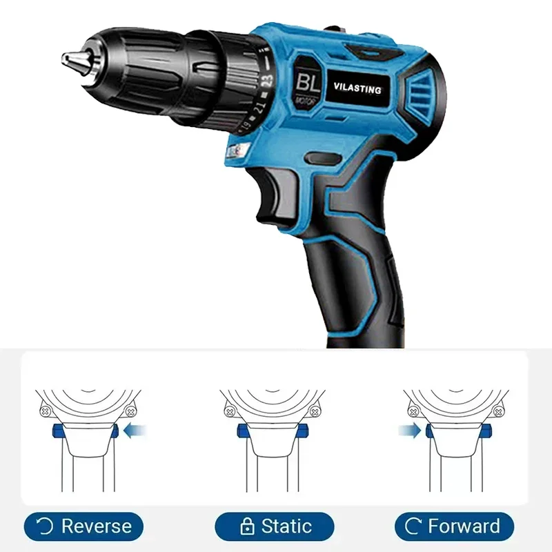 Brushless Electric Drill Cordless Rechargeable Screwdriver 2 Speed 10mm 23+1 Torque Hand Power Driver Tools Fit Makita Battery