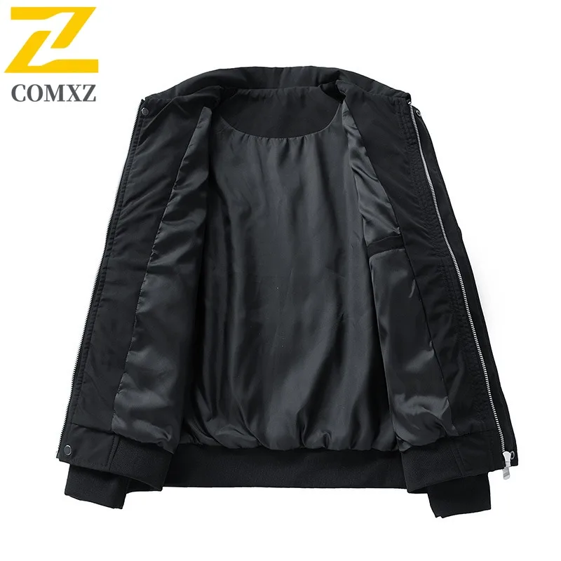 COMXZ 남성 스탠드 칼라 재킷 2025 봄 가을 비즈니스 경량 방풍 여행 캠핑 캐주얼 코트 통기성 아우터웨어