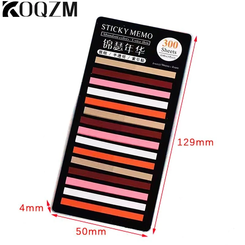 Transparente Sticky Note para Page Marker Planner, Tabs Índice Flourcent, Bandeira de Seta, Adesivos, Escritório, Material Escolar, 300 Folhas