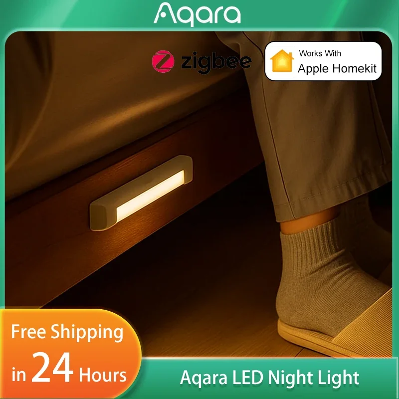 Светодиодный индукционный ночник Aqara, магнитная установка с датчиком освещенности человеческого тела, 2-уровневая яркость, 8 месяцев, время ожидания