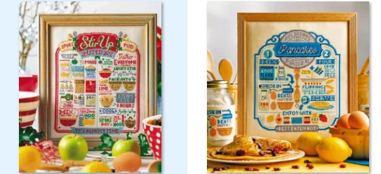 

Embroidery Cross Stitch Kits Craft DIY Needlework Cotton Canvas - Magazine - Afternoon Tea Menu