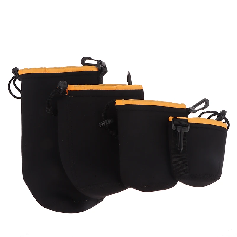 Drawstring Camera Lens Pouch Bag Neoprene Waterproof Soft Shocproof Video Camera Lens Pouch Bag Case For Most Digital Camera