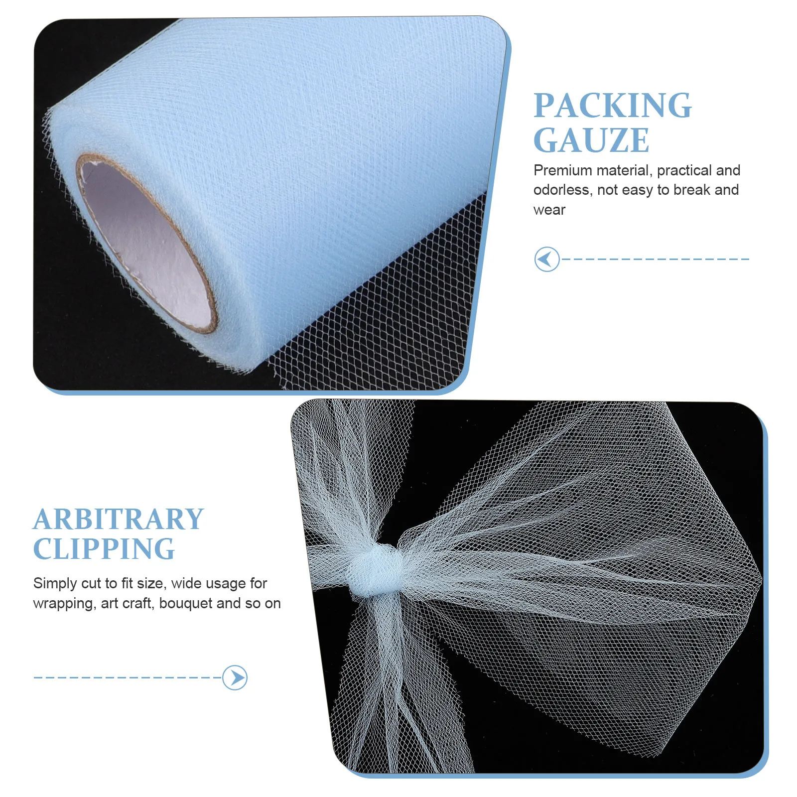 

4 Rolls DIY Tulle Fabric for Gift Wrapping Party Wedding Decoration Mesh Ribbon Craft Projects Elegant Draping Netting