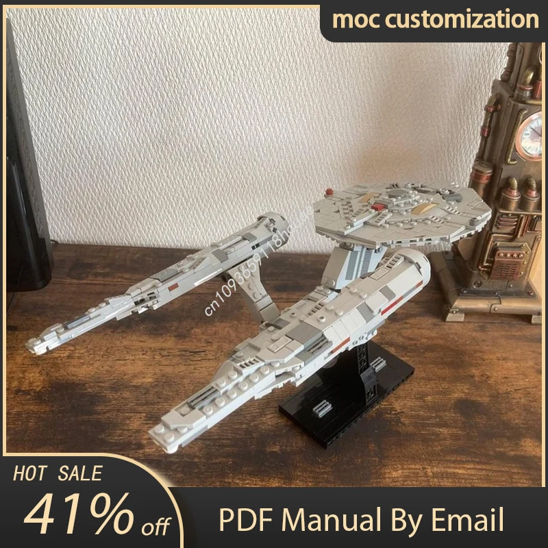 

729 шт. Moc USS Enterprise NCC-1701 модель в масштабе миди, строительные блоки, кирпичи, космический корабль «сделай сам», креативная сборка, развивающая игрушка в подарок