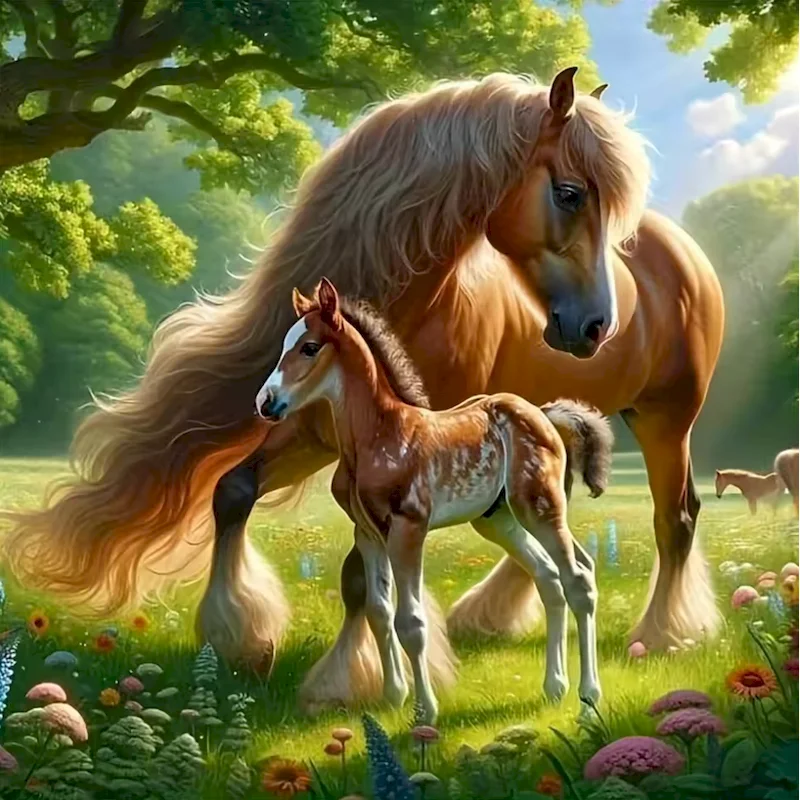 

SDOYUNO Diamond Embroidery Horse Animal Cross Stitch Painting Diamond Mosaic Picture Rhinestones Handicraft Home Decoration