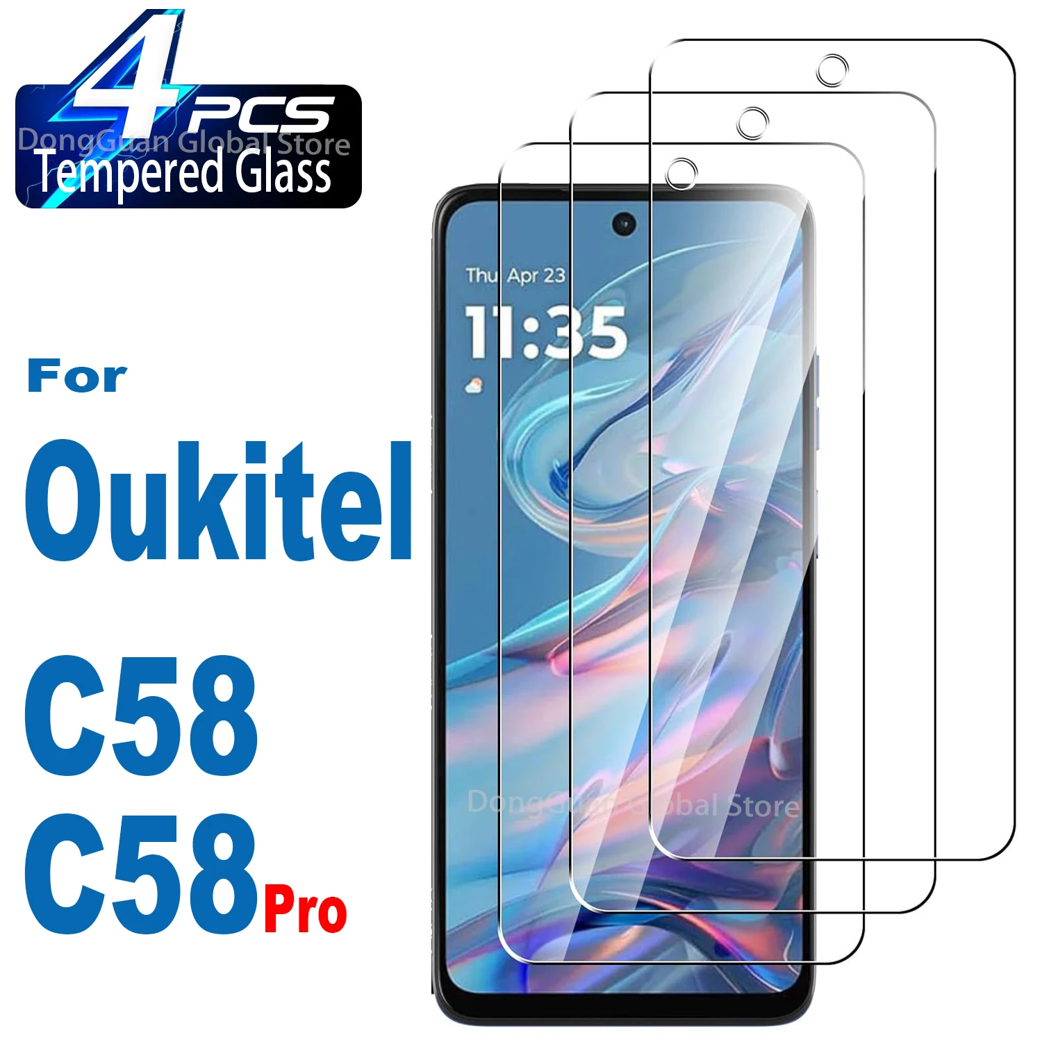 

For Oukitel C58 / C58 Pro Tempered Glass Screen Protector Glass Film