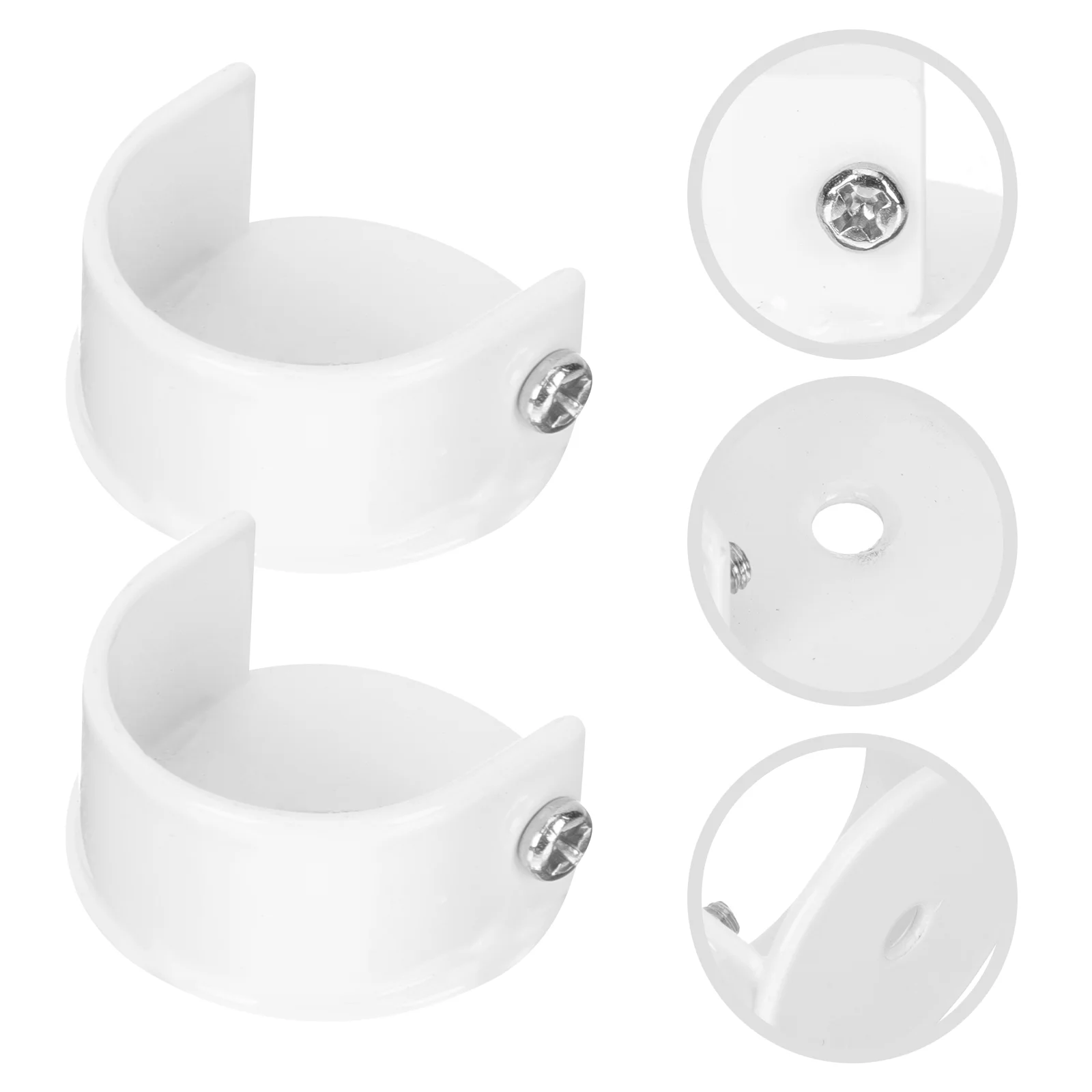 2 Pcs Curtain Rod Accessories Bracket Support Closet Pole Socket Holders Stands Brackets for Rods