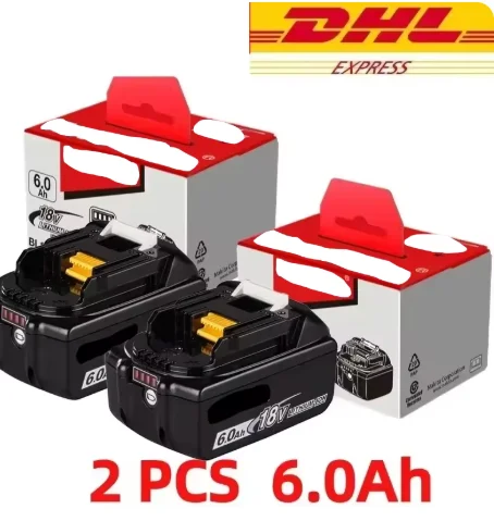 2026 for Makita BL1860 BL1850B BL1850 BL1840 BL1830 Screwdriver Battery & Charger 18v Replacement Power Tool Batteries.