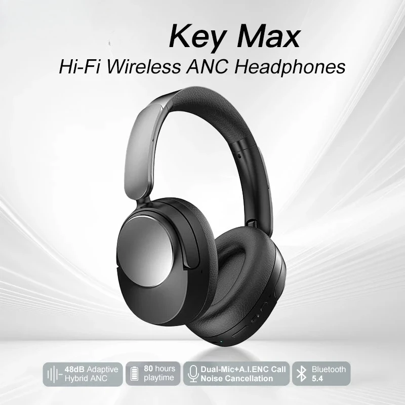

Key Max Hl-FI Wireless ANC Headphones Multipoint Connection 48dB Active Noise Cancellation Headphones-Chinese Version