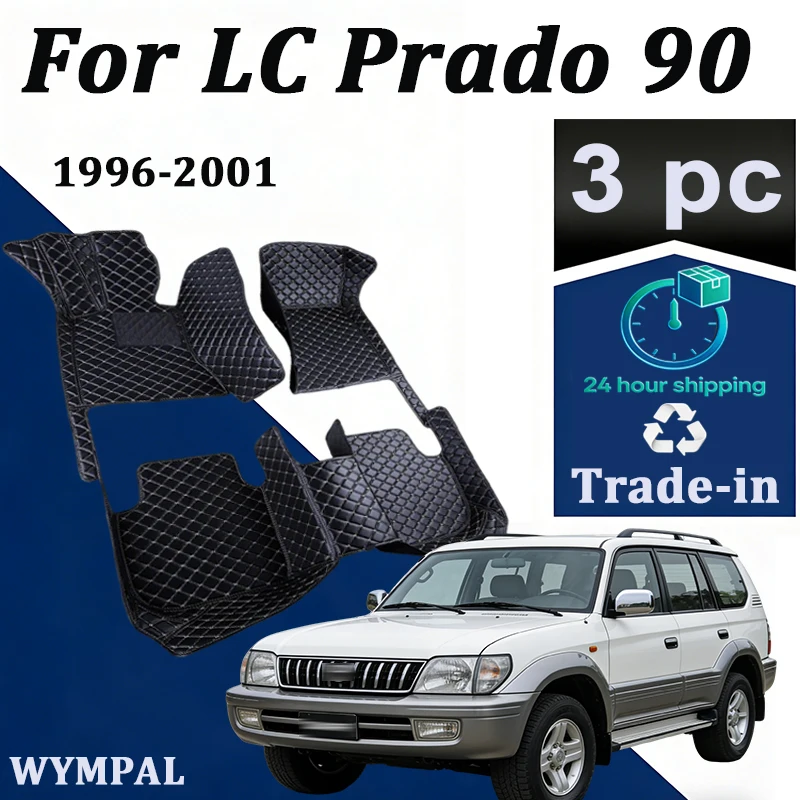 

Custom Automotive Car Floor Mats For LC Prado 90 1996 1997 1998 1999 2000 2001 Auto Luxury Leather Men Women Full Coverage