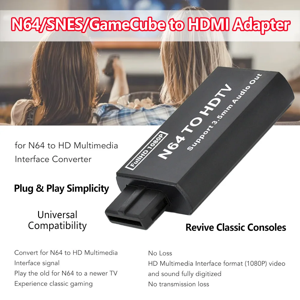 

N64/SNES/GameCube to HDMI Converter 1080P Adapter for Nintendo Gaming