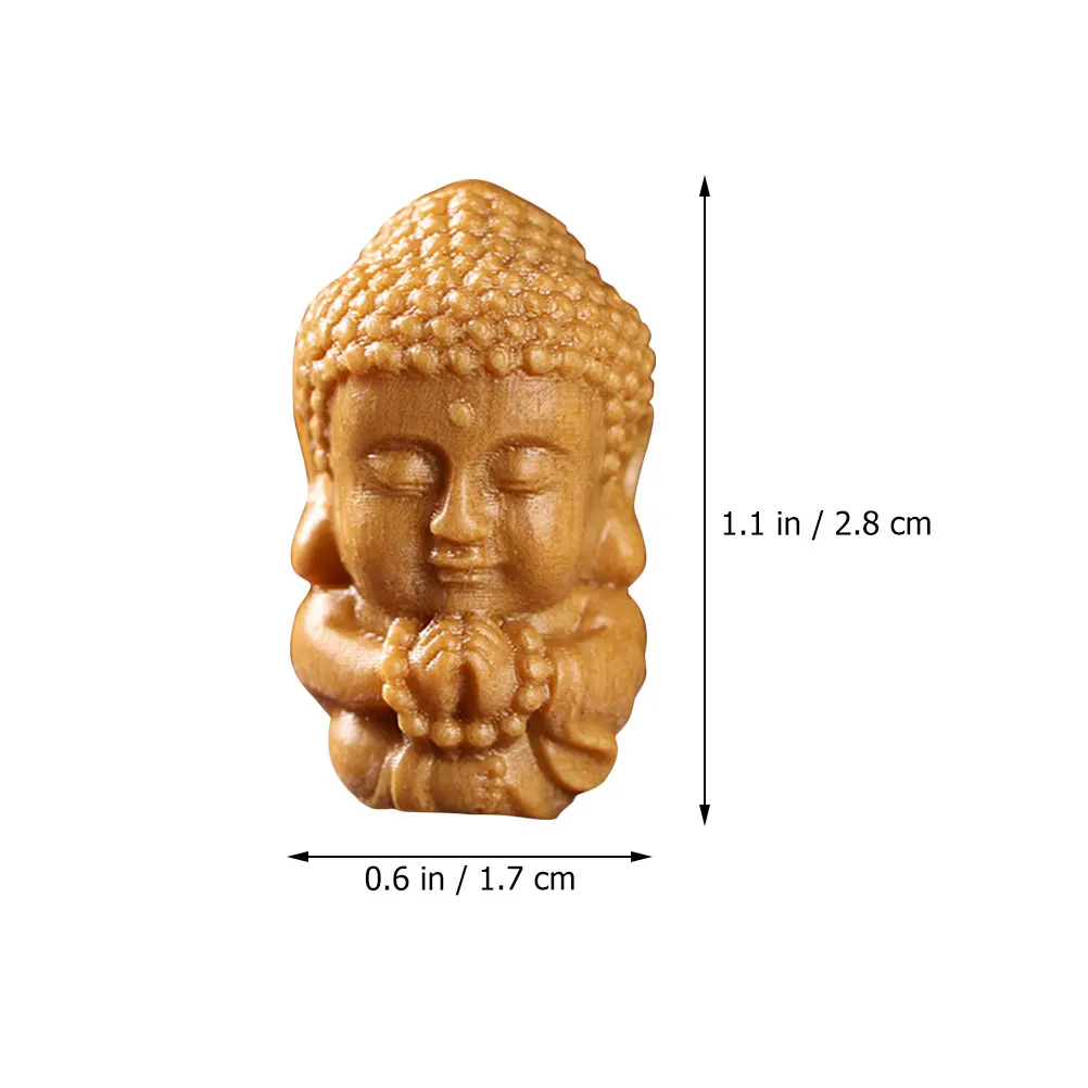 

Vintage Style Wooden Buddha Statue nament Retro Sandalwood Decoration for Keychain Necklace Pendant DIY Handmade Chinese Charm