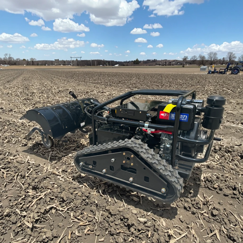 New Diesel Farm Machines Rotary Tiller Microplough Hoeing Ditching Machine With Remote Control Engine Core Components