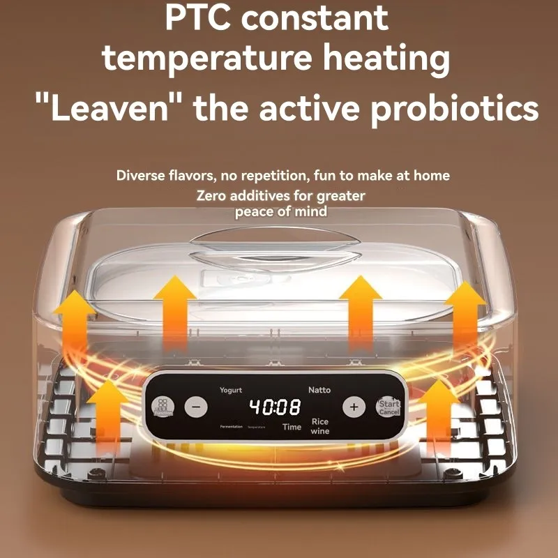 A07R LED Display, Temp Control& Smart Timer Yogurt Maker With 9 BPA-Free Jars-Homemade Greek Yogurt, EU Plug-Perfect For Keto/Ve