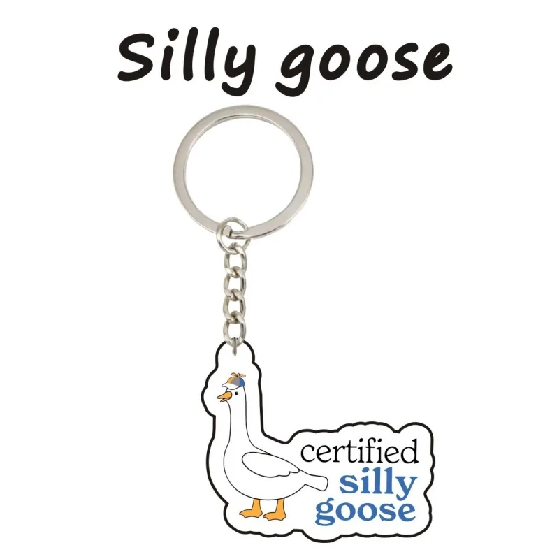 New Silly Goose Keychain Pendant Cute God's Silliest Goose Keyring Key Chain for Bag Car Student Doctor Nurses Day Gift