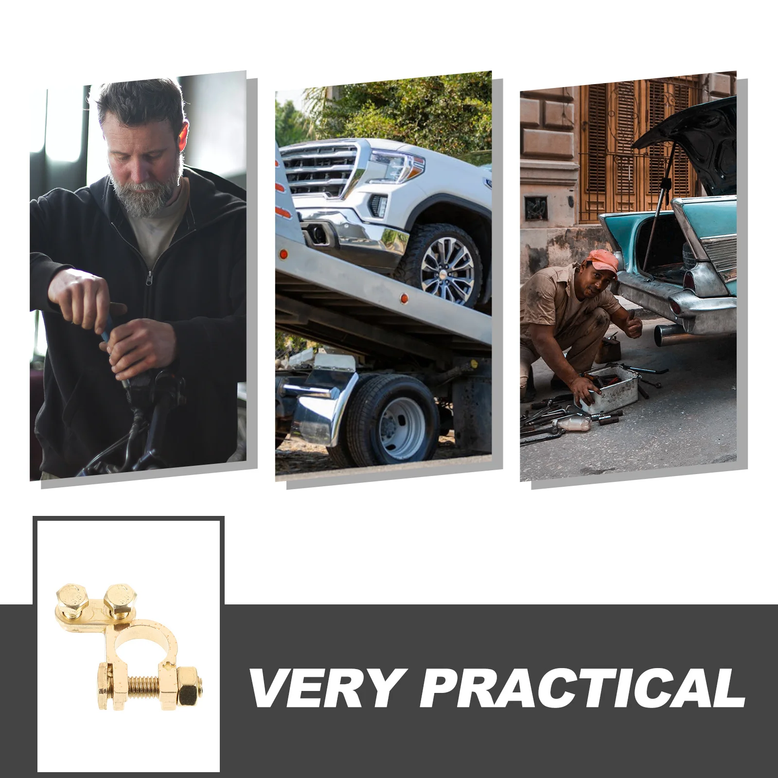 

2pc 1 Pair Car Terminal Connectors Brass Iron Auto Clips For Positive Negative Pole Quick Connect Cable Clamps