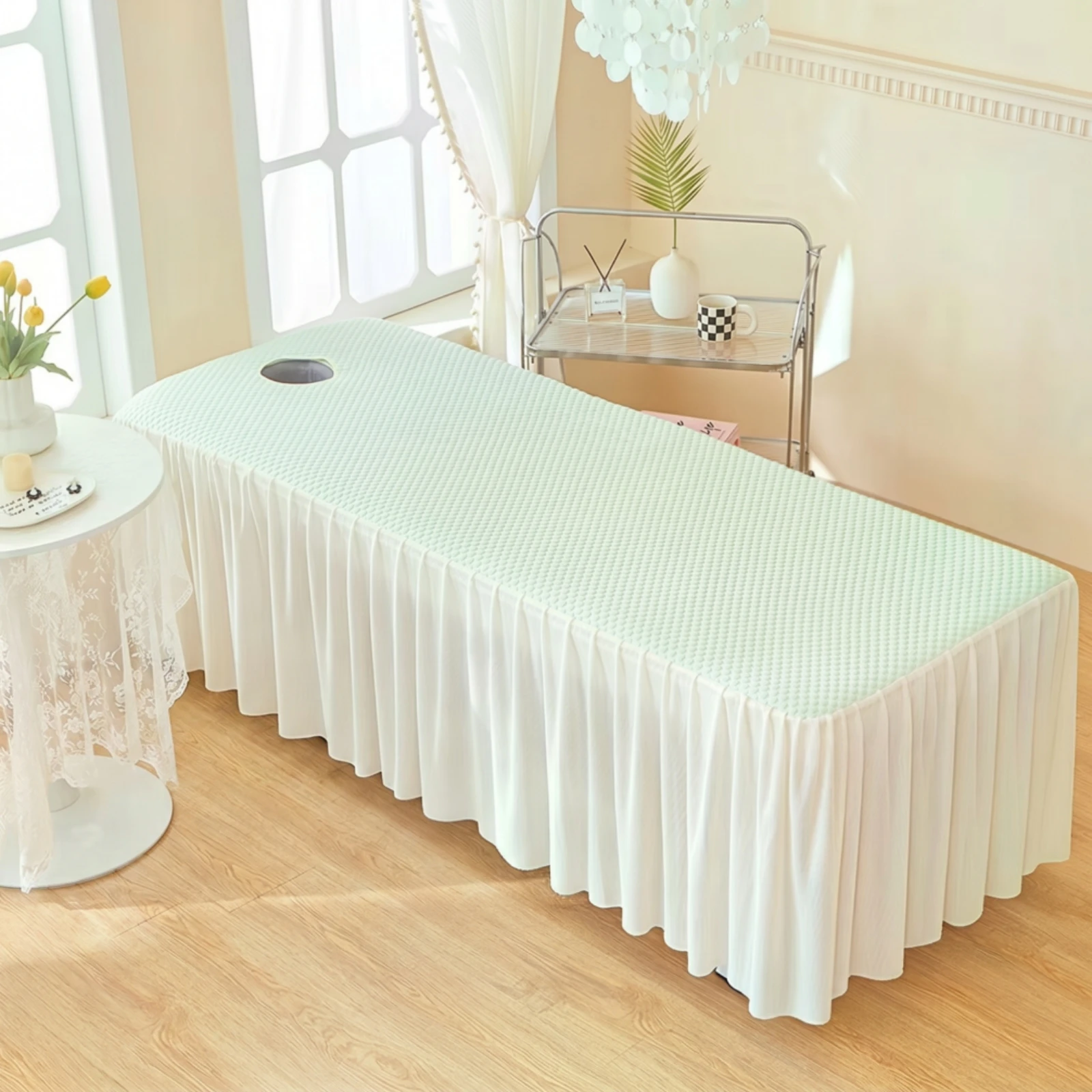 Massage Bed Cover Elastic Massage Table Sheet with Face Hole Treatment Table Cover Long-Lasting Bedding Machine Washable