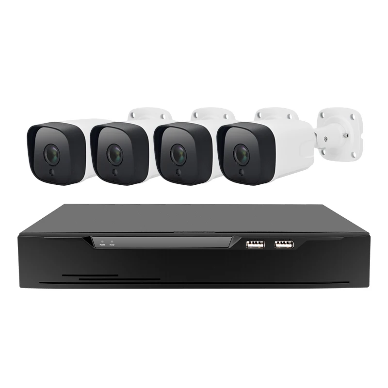 4-Channel AI PoE NVR CCTV Surveillance System Full HD 5MP IP66 Waterproof Wired Home Security Camera Night Vision Wide Angle