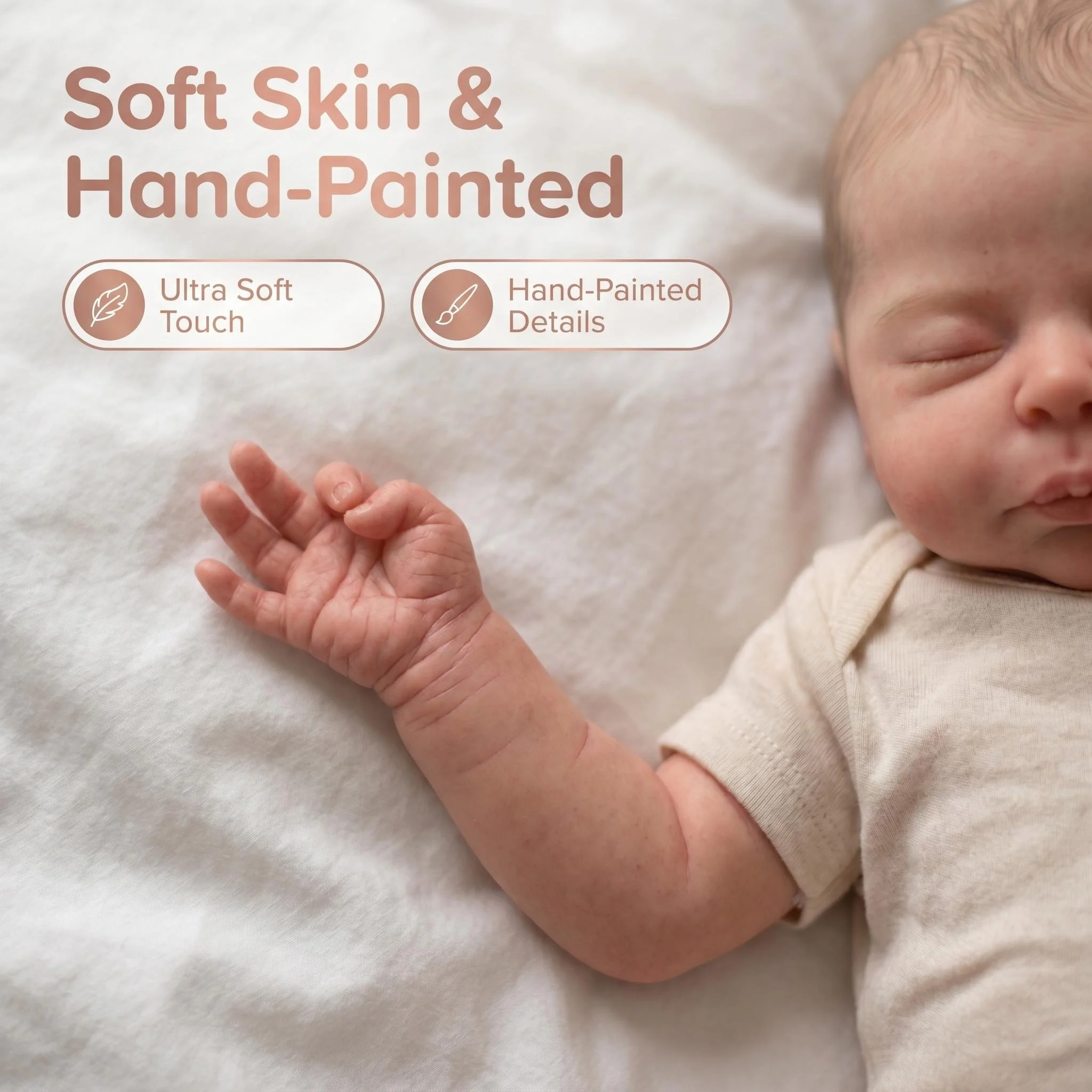 NPK 19inch Christopher Reborn Baby Doll Realistic 3D Skin Soft Body Hand Painted Hair Touch Collectible with Multiple Layers Pai view 4