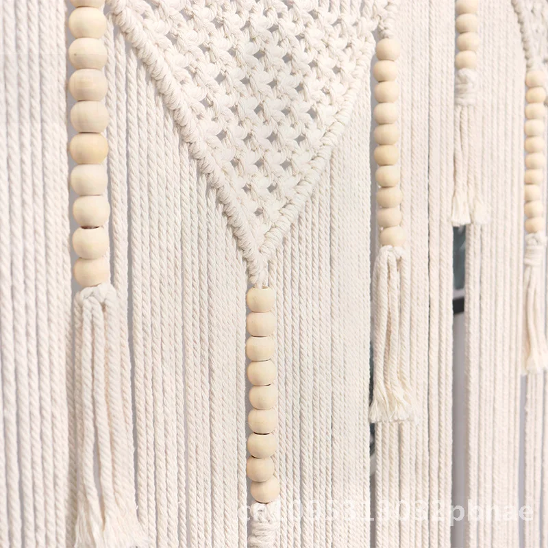 

Белый настенный гобелен с кисточками, трансграничный тканый гобелен треугольной формы, хлопковый однотонный гобелен в пасторальном стиле, домашний декор